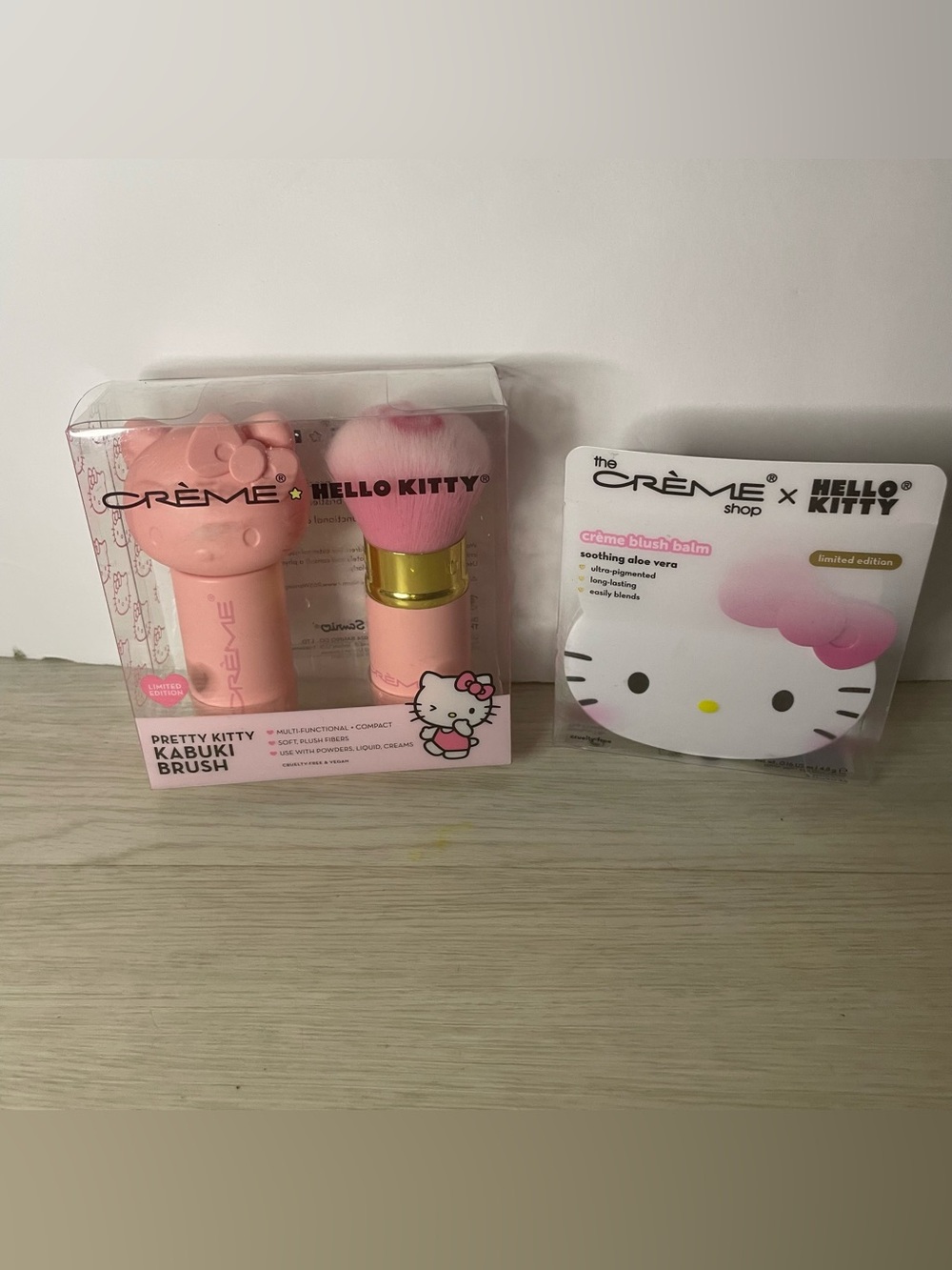 The Crème Shop x Hello Kitty Crème Blush Balm Palette & Kabuki Brush Limited Ed